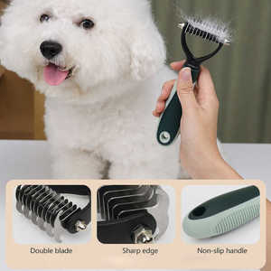 कस्टम लोगो लक्जरी स्टेनलेस स्टील 8-इन-1 पालतू ग्रोमिंग किट कुत्तों के लिए बिल्लियों के नाखून कैंची को कंघी करता है - Product Image 4