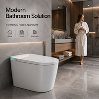 WC intelligent monobloc avec siège chauffant, commande vocale, pulvérisateur d'eau chaude, bouclier anti-éclaboussures, toilettes électriques intelligentes