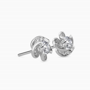 Pendientes de Lujo con Diamantes de Laboratorio de 0.5 Quilates Cada Uno, Oro Blanco de 14K, Certificados por IGI, Joyería para Mujer para Bodas, Aniversarios y Fiestas - Product Image 1