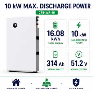 Système de stockage d'énergie résidentiel 16 kWh LiFePO4 51,2 V 314 Ah, batterie lithium-ion pour Victron <span class=keywords><strong>Pylontech</strong></span> Solis SMA Must - Product Image 3