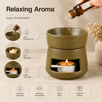 Brûleur d'arômes en céramique, chauffe-cire, diffuseur d'huiles essentielles, support de bougie chauffe-plat, décoration parfumée pour la maison, OEM ODM, boutique de cadeaux