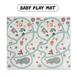 Tapis de jeu pour bébé imperméable, réversible, pliable en XPE, tapis de jeu sportif et tapis de sol pour une utilisation sûre à l'intérieur et pour les zones de jeu - Product Image 4