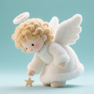 Poupée en peluche ange biblique personnalisée peluche douce avec ailes et auréole pour cadeau religieux et décoration de la maison - Product Image 6