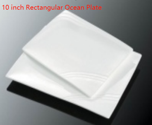 Commercial Porcelaine Assiette Ensemble Blanc Rectangulaire Porcelaine Plateaux Dessert Apéritif Salade Plaques Blanc Plateaux de service - Product Image 4
