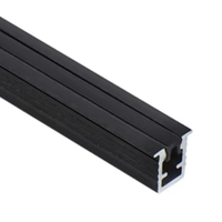Profilé LED linéaire encastré robuste noir mat, revêtement antistatique, profilé en aluminium pour éclairage de salon