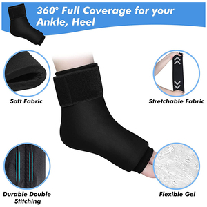 Custom Ankle Heel <strong>Foot</strong> <strong>Ice</strong> <strong>Pack</strong> Wrap for Injuries with Reusable Gel Cold <strong>Packs</strong> Brace Cooling Compression Therapy - Product Image 2