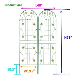 Lot de 2 treillis de jardin portables en métal antirouille pour plantes grimpantes, filet de fleurs d'extérieur - Product Image 6