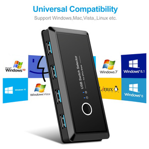 Selector de interruptor USB E-Yield de 4 puertos y 2 entradas, adaptador de impresora compartida para PC - Product Image 2