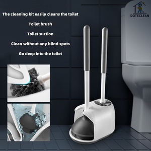 Set Spazzola per WC con Manico Lungo, Spazzola per Pulizia Domestica Senza Angoli Morti con Base - Product Image 2