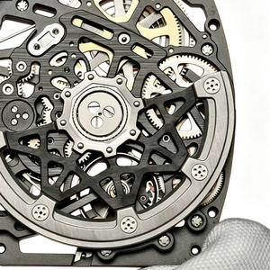 Montre Tonneau Ultra-Fine en Fibre de Carbone |   Montre-bracelet mécanique automatique squelette de luxe pour hommes 67-02 - Product Image 4
