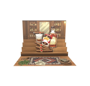 3D Pop Up Whiskey Bar Cigar Lounge Greeting Card Men's Birthday Father's Day <b>Gift</b> Wholesale - Product Image 1