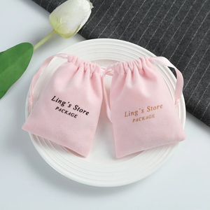 <b>Hot</b> Selling Custom Pink Velvet Jewelry Container 7*9cm Anniversary Velvet Pouch for Conferences and Gift Packaging - Product Image 2