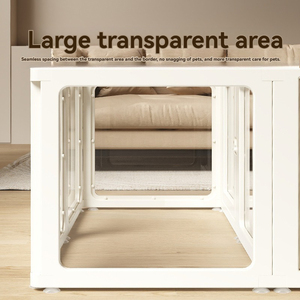 USIMILE Corral <span class=keywords><strong>para</strong></span> Mascotas Transparente de Acrílico, Diseño Simple, Blanco, Portátil, Sostenible, <span class=keywords><strong>para</strong></span> Interiores, con Paneles Combinables, Gran Venta - Product Image 3