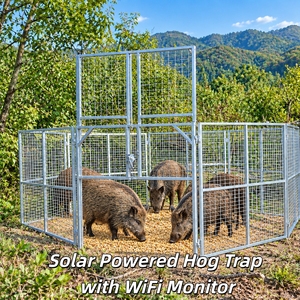 <span class=keywords><strong>Trampa</strong></span> para Jabalíes Vivos con Cámara, WiFi Solar, Control Remoto por Aplicación, Puerta de Alta Resistencia, Control de Plagas de Animales Salvajes en Granjas, <span class=keywords><strong>Trampa</strong></span> Humana para Jabalíes - Product Image 1