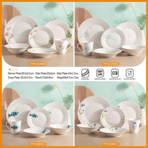 24 Piece Ceramic <b>Dinnerware</b> <b>Set</b> Plate Ceramic Porcelain <b>Dinnerware</b> <b>Set</b> Bowl Ceramic - Product Image 6