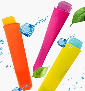 Moule à crème glacée en silicone réutilisable en forme de cube de <span class=keywords><strong>luge</strong></span> de forme longue en gros moule de plateau de Reezer de cône de poposicle de logo personnalisé avec le couvercle - Product Image 1