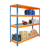 Étagère de rangement industrielle à 4 niveaux ajustable, en fer métallique, robuste, sans boulon, pour Garage