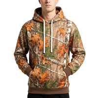 Sweat-shirts à capuche XUFEI personnalisés avec logo OEM, de haute qualité, style vintage, camouflage Real Tree, pour hommes, design de créateur, 100% coton, en tissu French Terry