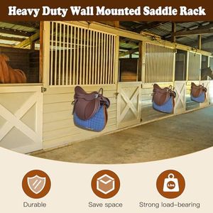 2 gói Heavy-Duty treo tường Yên giá đứng có thể tháo rời Tiếng Anh Tây yên ngựa chăn phụ kiện chế tạo kim loại - Product Image 4