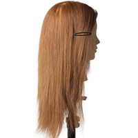 Nouvelle tête d'entraînement avec cheveux blonds, poupée professionnelle pour la coiffure, mannequin sans maquillage, visage doré, tête de mannequin