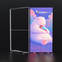 HAWK Boîte à lumière en profilé aluminium ultra-mince, sans outil, à clipser, facile à installer, adaptée aux vitrines commerciales