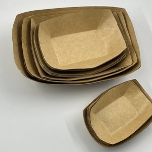 Barquettes alimentaires jetables en papier kraft en forme de couverts pour fêtes et snacks, vente en gros - Product Image 4