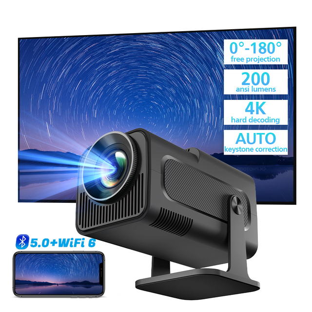 Hotack HY320MINI Full HD 1080P Smart Android Mini Projector Portable 4K Home Theater & Gaming Projecteur WiFi for Outdoor Use
