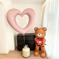 Ballons en forme de cœur creux mats de 38 pouces en gros, accessoires de scène de mariage, décoration de fête de la Saint-Valentin, ballons à l'hélium