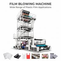 Extrudeuse de film soufflé automatique à trois couches ABC HDPE/LDPE/PE, machine de soufflage de film à haute vitesse, ligne de production de film