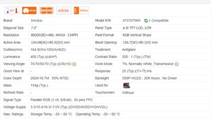 Màn hình <span class=keywords><strong>LCD</strong></span> Chimei <span class=keywords><strong>Innolux</strong></span> 50 chân <span class=keywords><strong>7</strong></span> inch 800x480 TFT <span class=keywords><strong>LCD</strong></span> <span class=keywords><strong>INNOLUX</strong></span> AT070TN92 AT070TN94 - Product Image 6