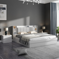 Kingsize- und Queensize-Holzbetten mit hohem Stauraum, Doppelbett für Zuhause und Hotel