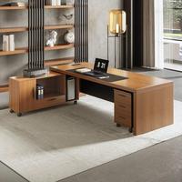 Bureau de direction en bois massif nordique, bureau moderne et épuré, bureau d'ordinateur de direction, bureau de patron