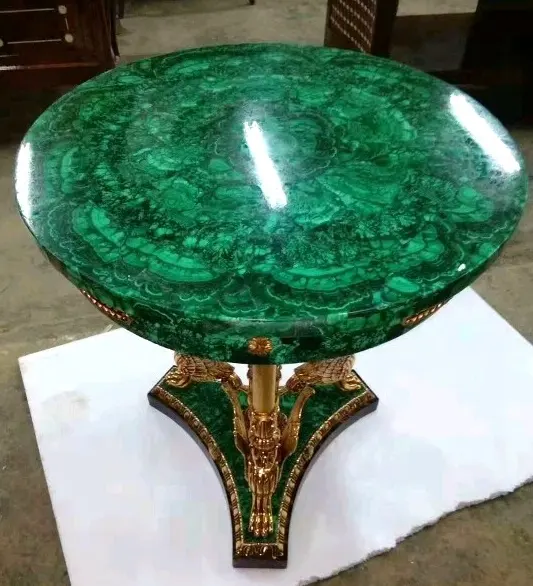 Đá Cẩm Thạch Quý Màu Xanh Lá Cây Malachite Đá Quý Giá Bảng Top Cho Trang Trí Nội Thất