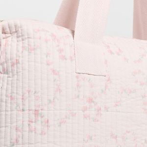 Bolsa de Lona Acolchada con Bordado Personalizado y Estampado Floral, Gran Capacidad, con Cierre, para Mujer, de Algodón, para Fin de Semana, Portátil, para Verano e Invierno - Product Image 2