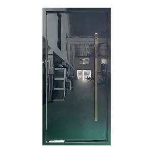 LEMON Modern Large Aluminium Pivot Front Door Main Door Pivot Black Design with Long Stainless Metal Handle