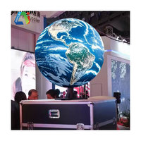 Layar LED P2.5 kustom kontrol WIFI USB komputer ponsel dapat dilihat 360 derajat layar tampilan kreatif dalam ruangan bola layar LED