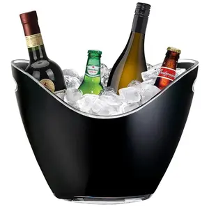 China manufacturer Cheap Price high quality 8L 12L Large Black Clear Beer Champagne Wine plastic ice bucket for party