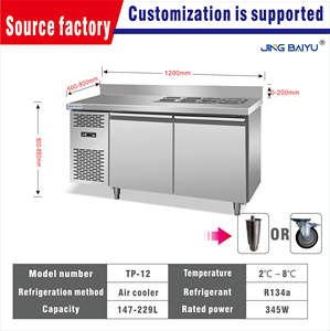 Mesa de Preparación de <span class=keywords><strong>Pizza</strong></span> Personalizada de Acero Inoxidable con Refrigerador de Ensaladas con Enfriamiento por Aire para <span class=keywords><strong>Buffet</strong></span> - Product Image 2