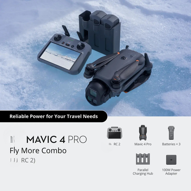 Mavic 4 Pro Fly More Combo ( RC 2 Controller) With 3 Batteries Tri-Camera Flagship Imaging Aerial Hasselblad Camera
