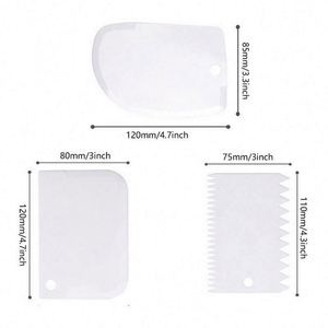 3pcs/<b>set</b> Food Grade Multifunctional Teeth Edge DIY Scraper <b>Set</b> Smooth Cake Decorating <b>Baking</b> Pastry Kitchen Tools - Product Image 3