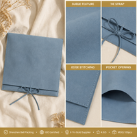 Pochette en microfibre personnalisée avec logo imprimé, sac d'emballage pour bijoux, pochette de rangement de luxe pour cheveux, pochette en daim