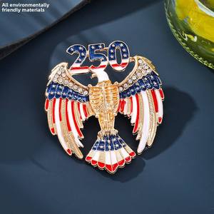 Broche Patriótico Águia 250º Aniversário EUA - Bandeira Americana com Strass, Presente Comemorativo Patriótico para Homens e Mulheres no Dia Nacional - Product Image 1