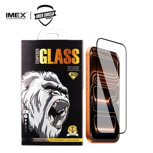 Protector de Pantalla de Vidrio Templado con Impresión de Seda IMEX, Venta al por Mayor de Fábrica, para iPhone 11 12 13 14 15 16 17 Pro Max 17 Air SE3, Pegamento Completo - Product Image 1