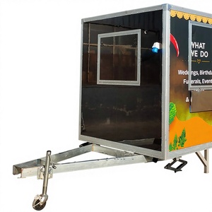 รถพ่วงบาร์บีคิวทรงสี่เหลี่ยม ได้รับการรับรองมาตรฐาน CE โครงสร้างไฟเบอร์กลาสและอะลูมิเนียม พร้อมอุปกรณ์ครบครัน เตารมควันแบบใช้ฟืน สำหรับการใช้งานเชิงพาณิชย์กลางแจ้ง - Product Image 1