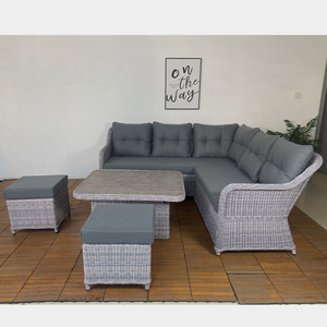 Mini sofá <span class=keywords><strong>modular</strong></span> de jardín de ratán de 5 plazas Premium de lujo, muebles modernos de exterior para comedor, patio, hoteles - Product Image 1