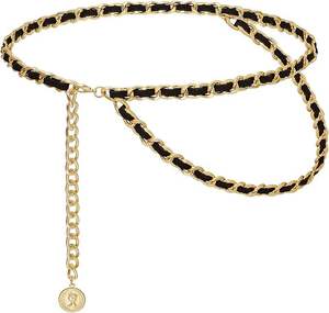 क्रॉस सीमा मिश्र धातु कमर श्रृंखला छोटी सुगंध शैली फैशनेबल डबल-परत श्रृंखला बेल्ट जींस के लिए 3.5 सेमी चौड़ाई 105 सेमी - Product Image 5