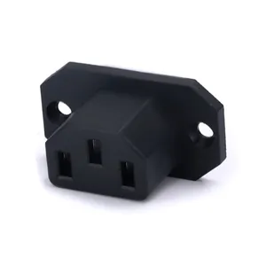 Factory direct sale ac power socket outlet 3-pin 3-hole panel mount AC power connector socket 10A 250V