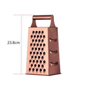 <span class=keywords><strong>Grattugia</strong></span> Manuale Multifunzione in Acciaio a 4 Lati Oro Rosa con Logo Personalizzato per <span class=keywords><strong>Frutta</strong></span> e Verdura - Product Image 3