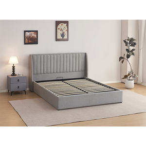 Cama King Size Personalizada con Almacenamiento, Estructura de Cama Tapizada en Madera para Dormitorio - Product Image 3