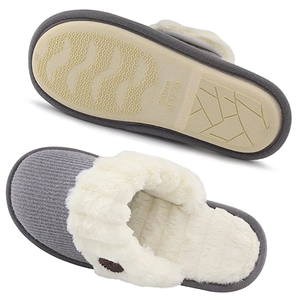 Zapatillas de casa con cordones de espuma de memoria tejidas al aire libre, suaves, cálidas, suaves y cálidas para mujer - Product Image 4